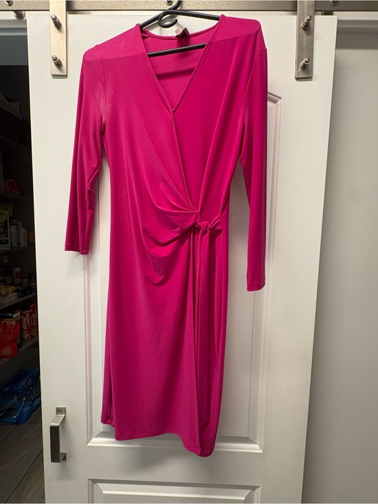 Anne Klein Dresses & Skirts - Anne Klein Hot Pink Wrap-Style Midi Dress